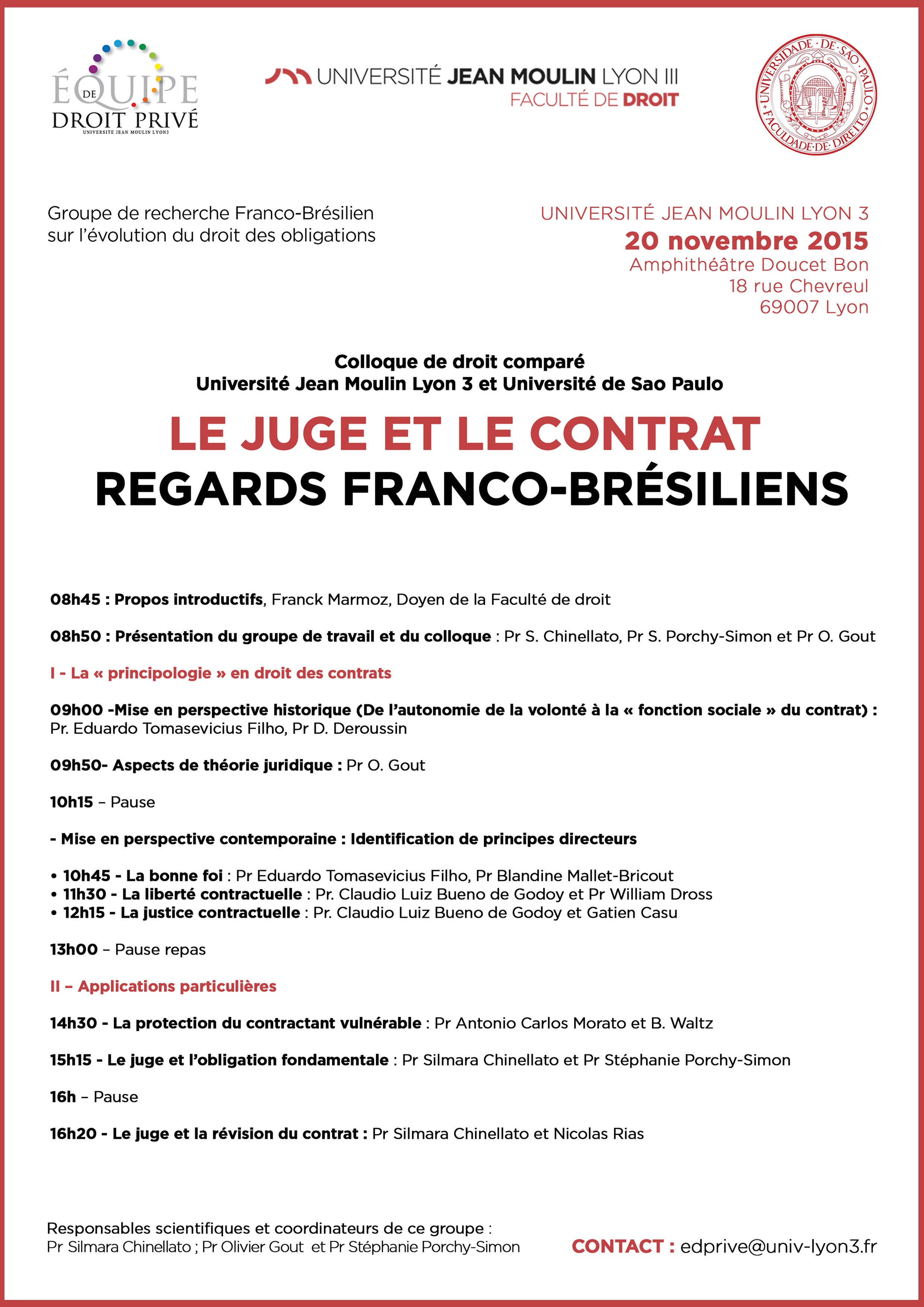 affiche le juge et le contrat