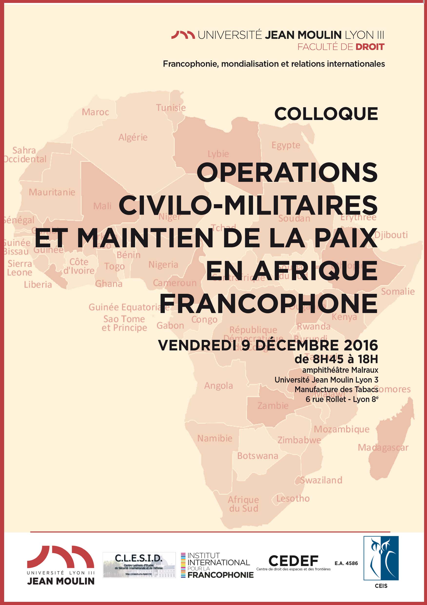 Affiche colloque 9 décembre Opérations civilo-militaires
