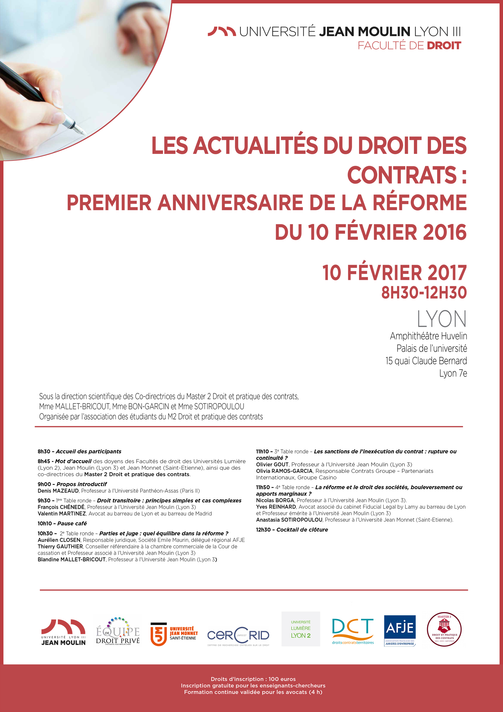 Affiche actualités droit des contrats 