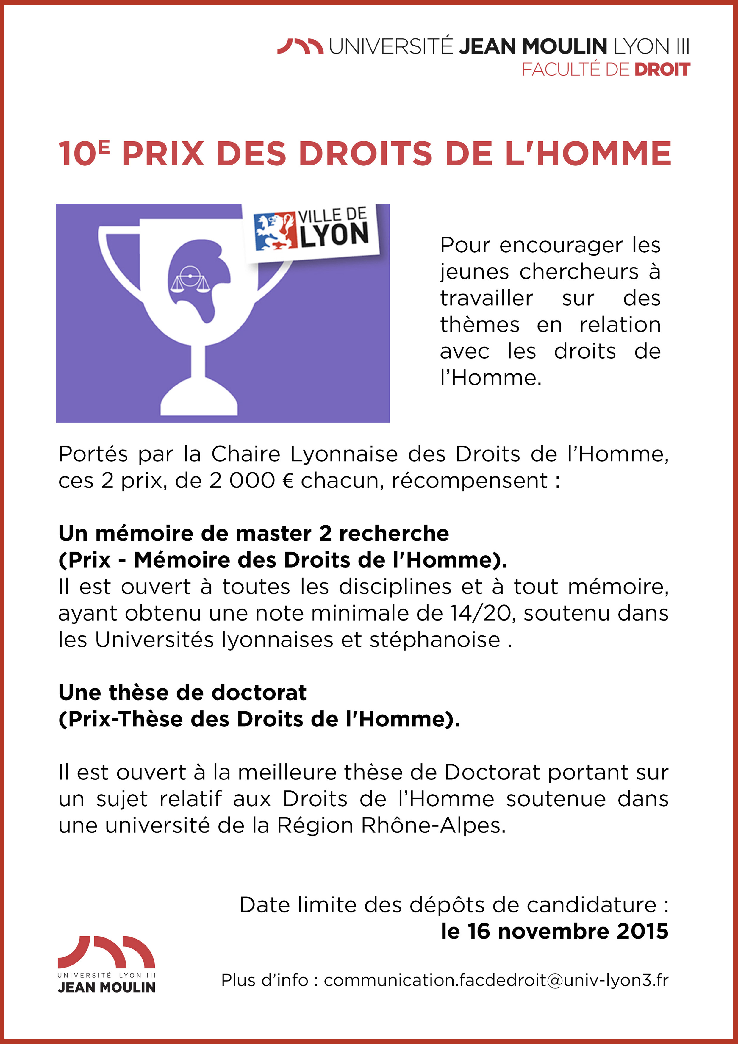 affiche prix de droit de l'homme 