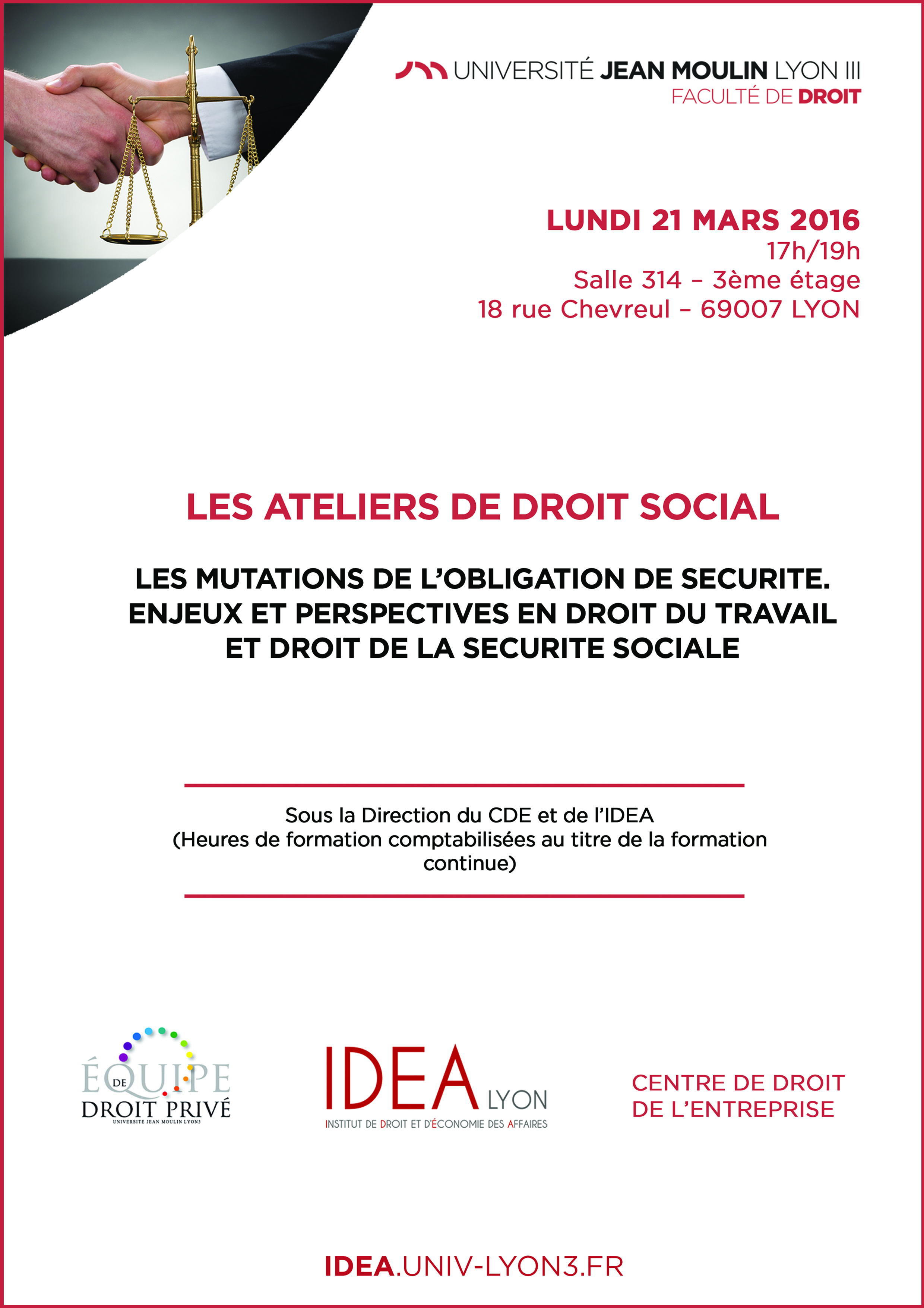 affiche ateliers de droit social