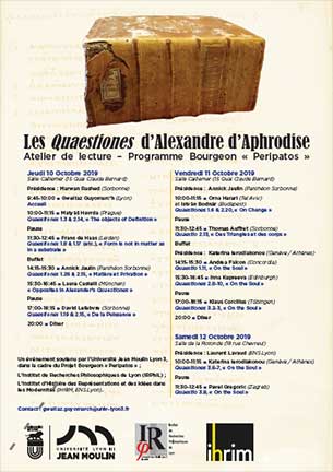 Colloque Les Quaestiones d’Alexandre d’Aphrodise