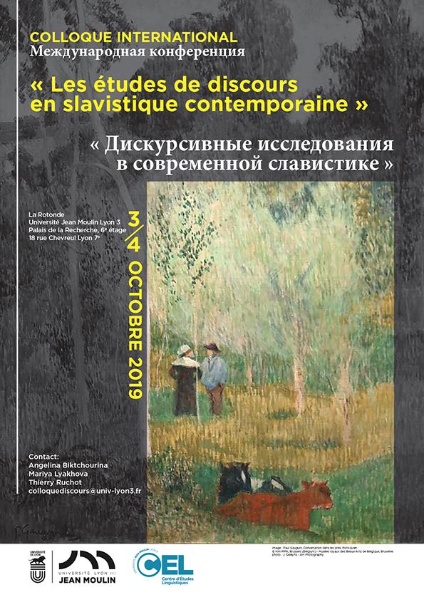 Affiche colloque Études de discours en slavistique contemporaine