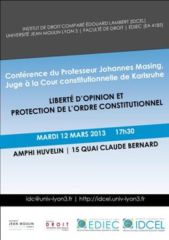 Affiche conférence Pr MASING