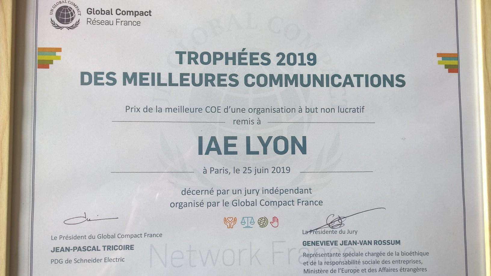 Trophées Global Compact France 2019 - iaelyon